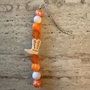 Orange Beaded Boot Bookmark